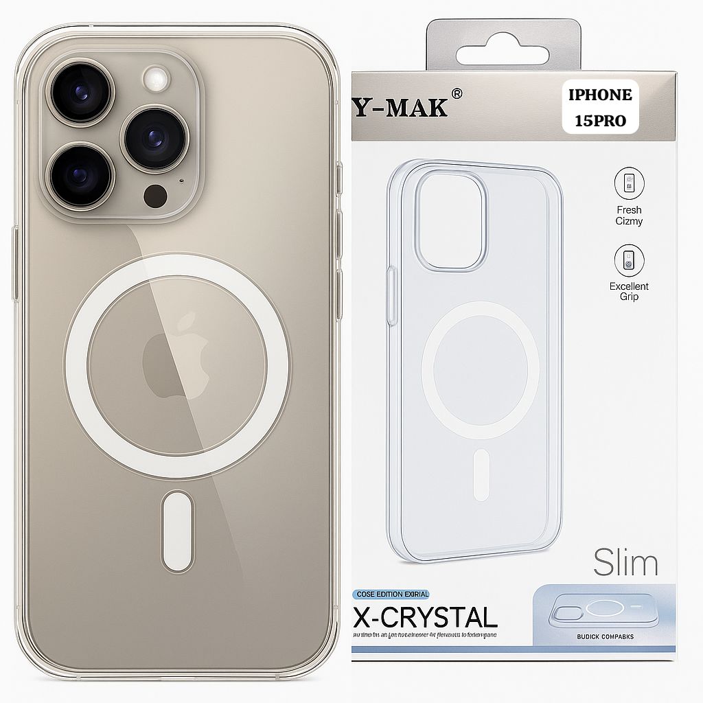 iPhone 15 Series – Hard Slim MagSafe Case (Clear)
