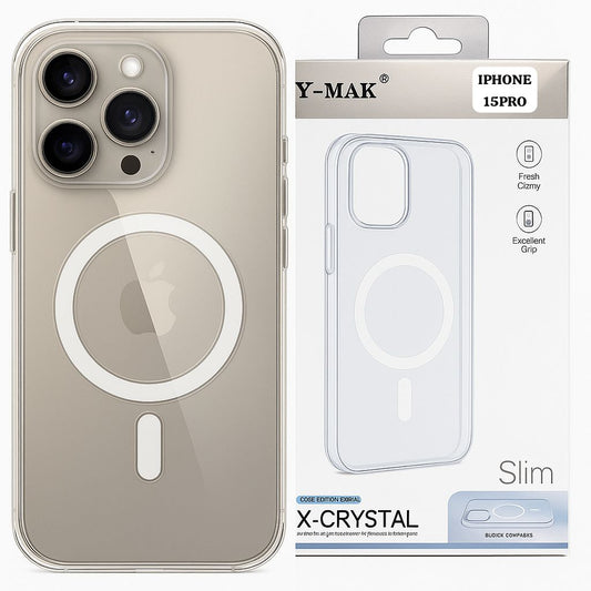 iPhone 15 Series – Hard Slim MagSafe Case (Clear)
